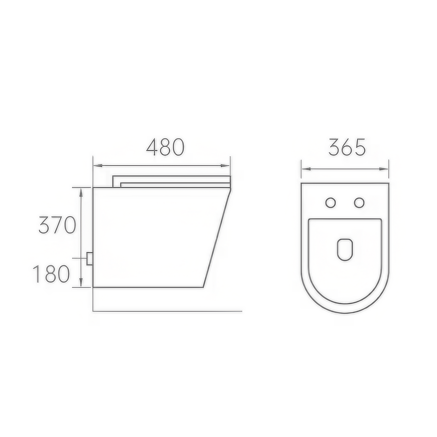 Opbouw Hangend Toilet - Paris - Mat Grijs - 480x365x370mm