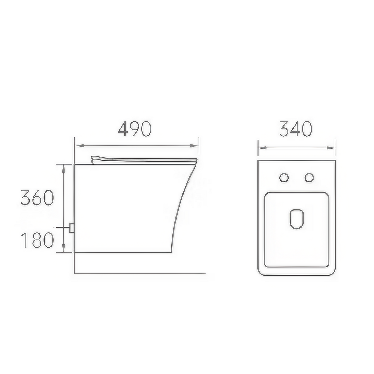Opbouw Hangend Toilet - Firenze - Glans Wit - 490x340x360mm