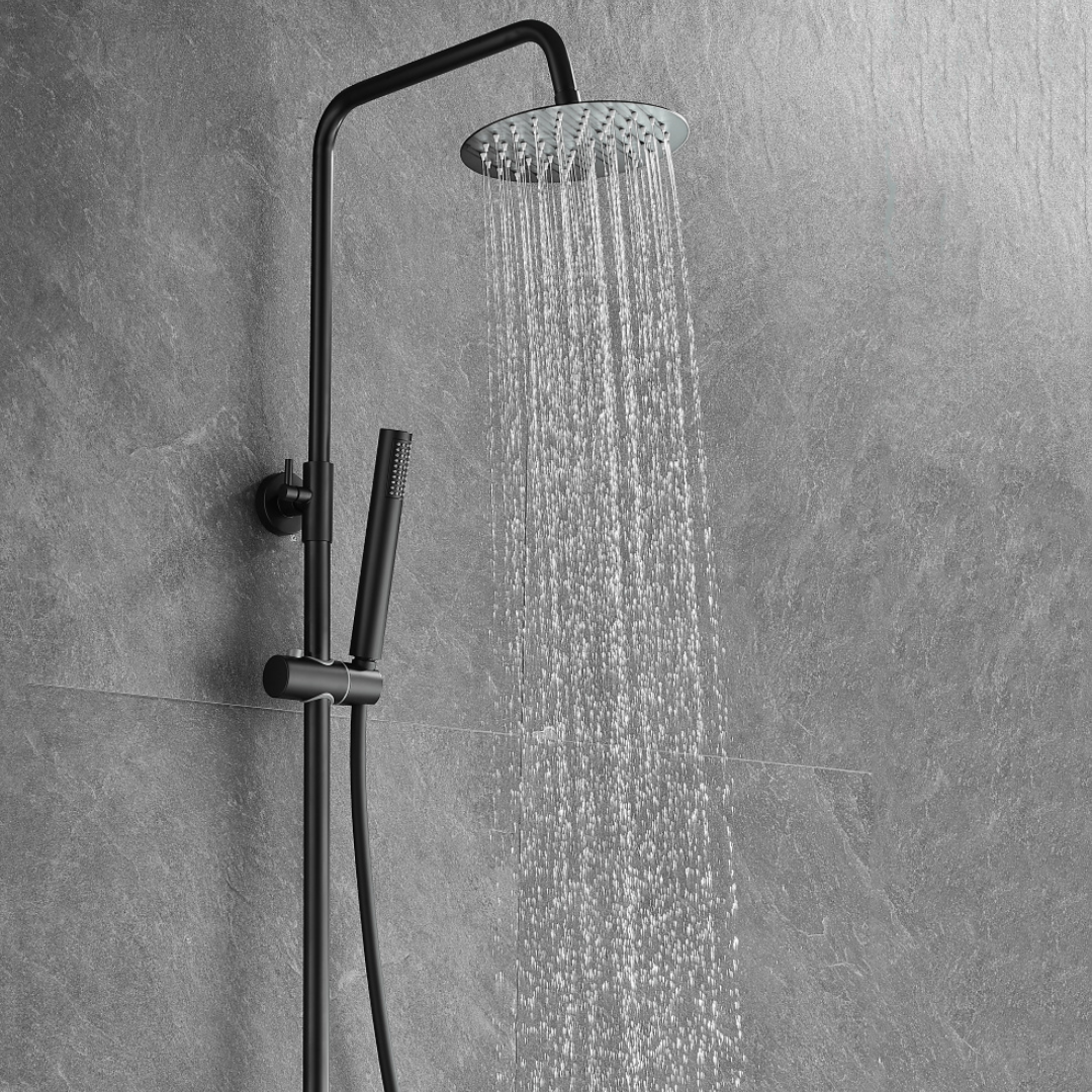 Thermostatisch opbouw regendoucheset - Julio - Zwart