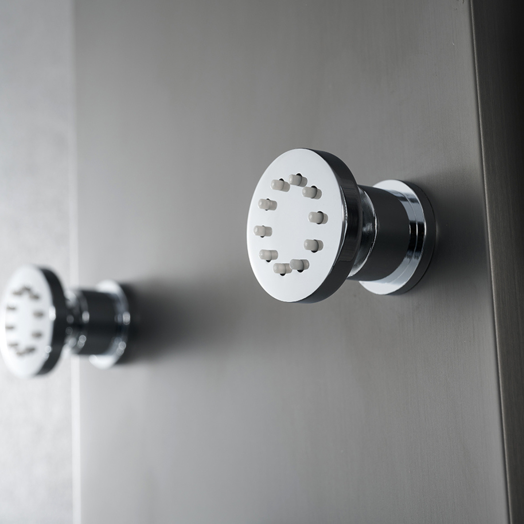 Douchepaneel Manuel – Waterval – Massagejets – Gunmetal grey, Chroom - 150 × 20 × 60 cm