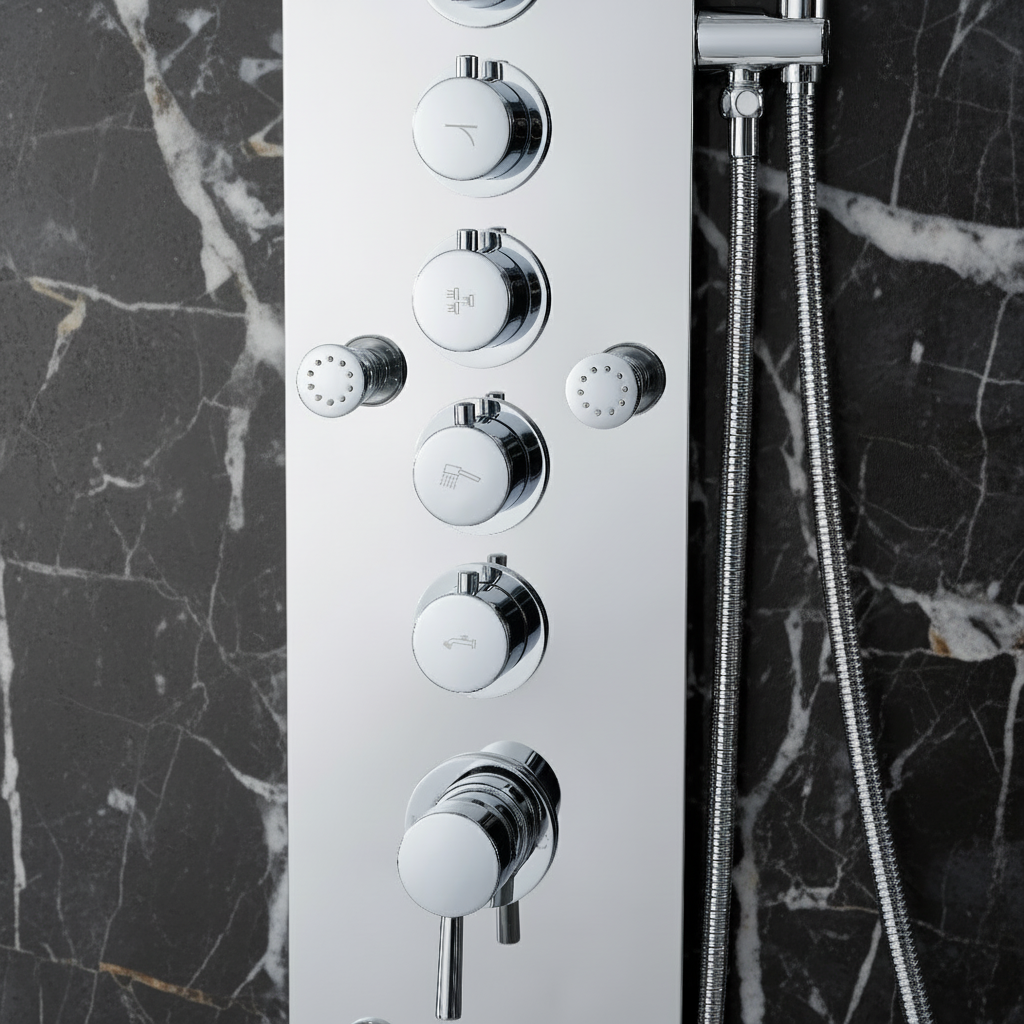 Douchepaneel Nana – Waterval – Massagejets – Chroom- 150 × 20 × 60 cm