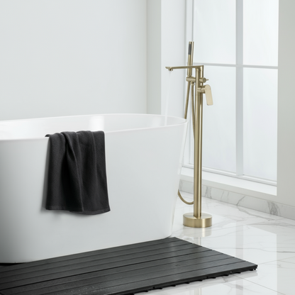 Vrijstaande badkraan Emilia - Geborsteld goud - 88 × 22 × 16 cm