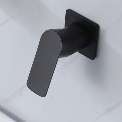 Inbouw wastafelkraan Louise - Mat zwart - Incl. inbouwdeel