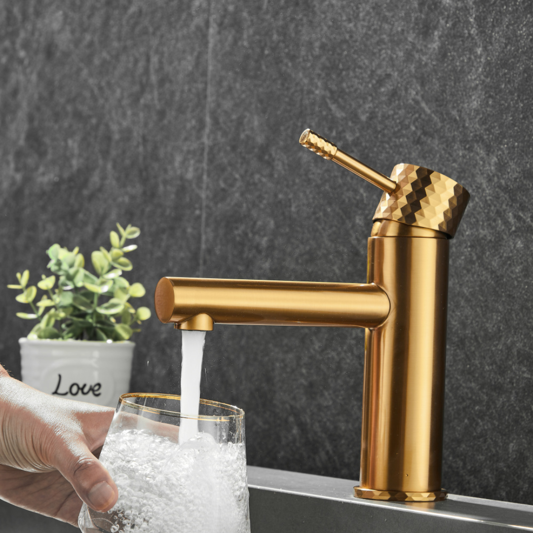 Opbouw wastafelkraan - Romano - Geborsteld goud
