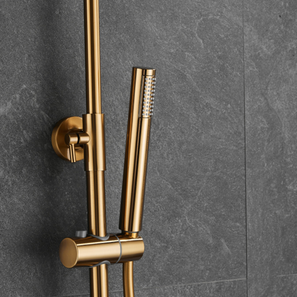 Thermostatisch opbouw regendoucheset - Julio - Geborsteld goud