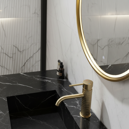 Opbouw wastafelkraan Angelica - Geborsteld goud - 15.9 × 12.2 × 5.5 cm