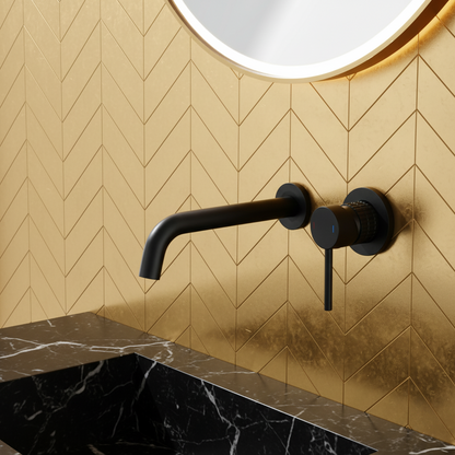 Inbouw wastafelkraan Angelica - Mat zwart - Incl. inbouwdeel - 23 × 20.5 × 10 cm