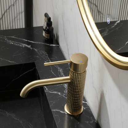 Opbouw wastafelkraan Angelica - Geborsteld goud - 15.9 × 12.2 × 5.5 cm