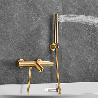 Thermostatische opbouw badkraan - Alessandra - Geborsteld goud