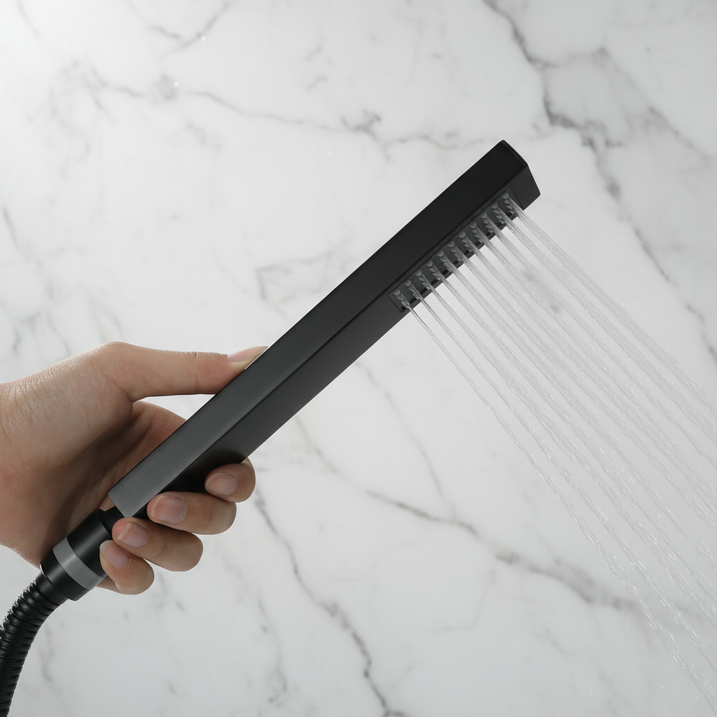 Vrijstaande Badkraan Lisandro – Watervaluitloop – Mat zwart - 87 × 22 × 15 cm