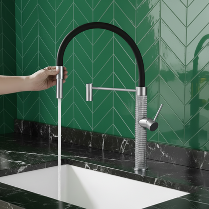Semi-professionele Keukenkraan Angelica – Uittrekbare Uitloop – Chroom- 52.9 × 24.9 × 5.5 cm