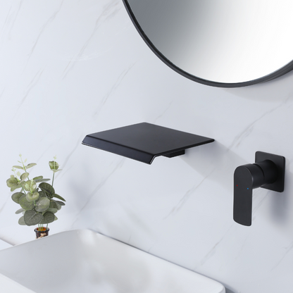 Inbouw wastafelkraan Louise - Mat zwart - Incl. inbouwdeel