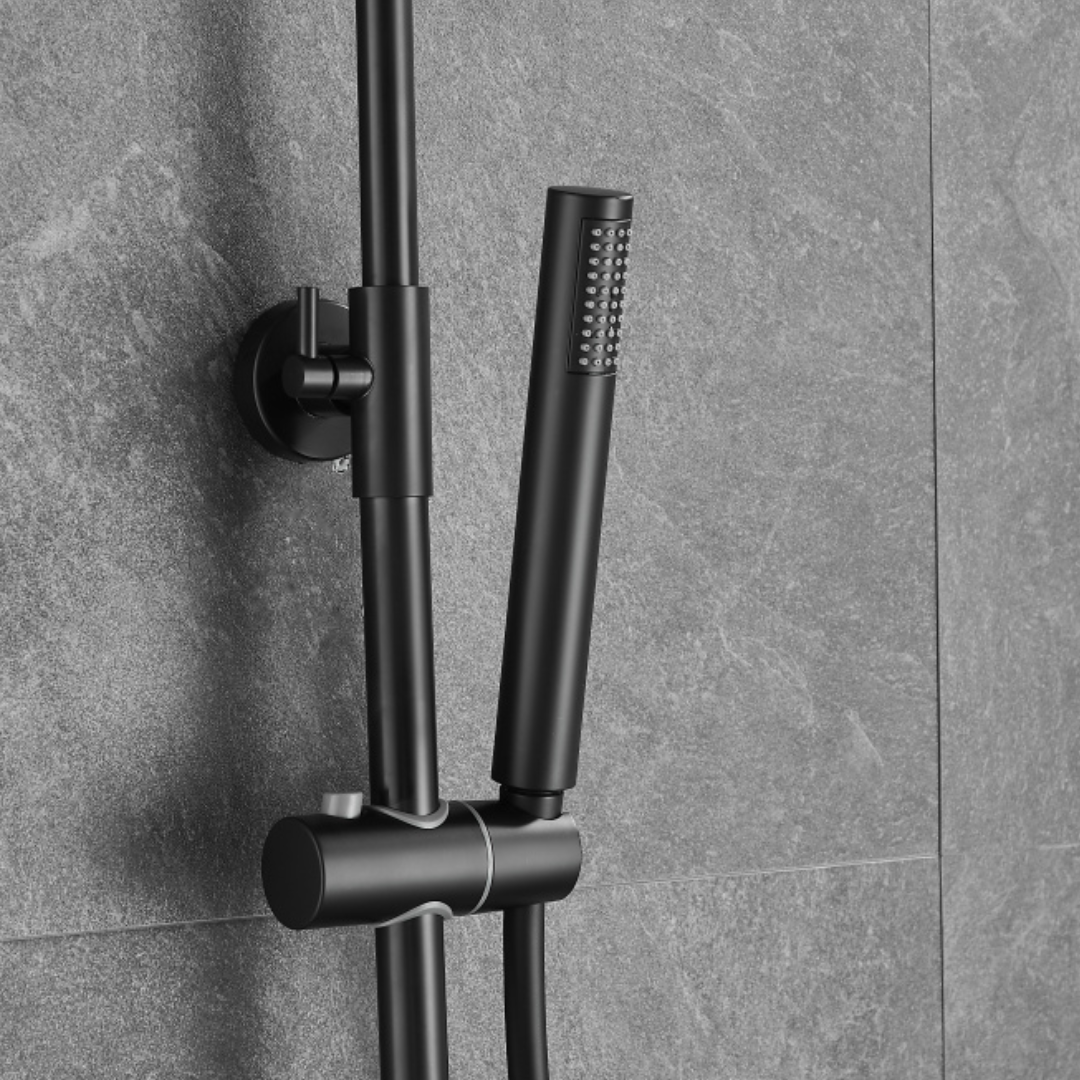 Thermostatisch opbouw regendoucheset - Julio - Zwart