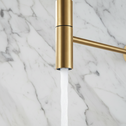 Semi-professionele Keukenkraan Angelica – Uittrekbare Uitloop – Geborsteld goud - 52.9 × 24.9 × 5.5 cm