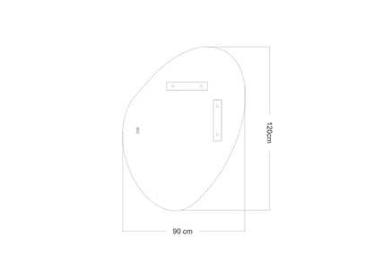 LED Badkamerspiegel - Horizontaal of verticaal - Alessia 120x90cm