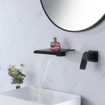 Inbouw wastafelkraan Louise - Mat zwart - Incl. inbouwdeel