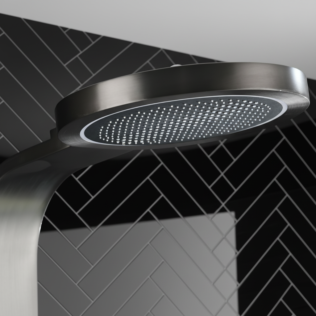 Douchepaneel Elena - LED - Digitaal display - Gunmetal grey - 145 × 18 × 65 cm