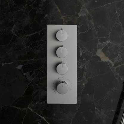 Thermostatische Inbouw Regendoucheset Isabella - Waterval - Gunmetal grey - Incl. inbouwdeel