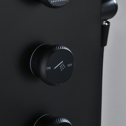 Douchepaneel Elena - LED - Digitaal display - Mat zwart- 145 × 18 × 65 cm