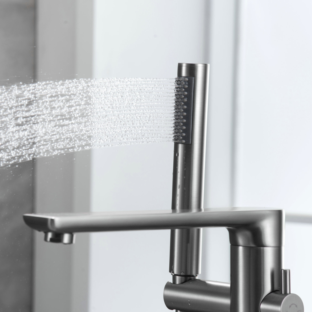 Vrijstaande badkraan Emilia - Gunmetal grey - 88 × 22 × 16 cm