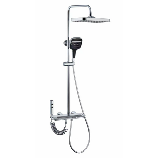 Thermostatische Opbouw Regendoucheset - Sandro - Chroom