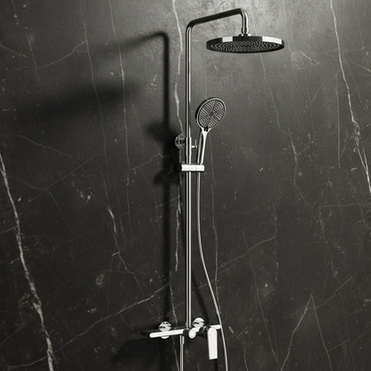 Opbouw regendoucheset Cynthia - Chroom- 130 × 35 × 25 cm