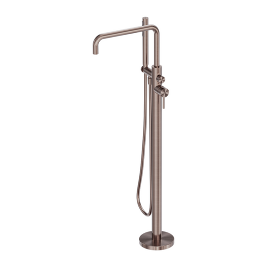 Vrijstaande badmengkraan Capri - Staafhanddouche - Brushed bronze