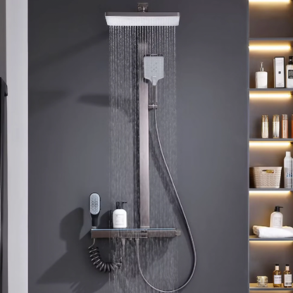 Opbouw Regendoucheset - Saint Tropez - Gun Grey - Digitaal Display