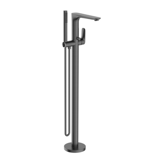 Vrijstaande badmengkraan Portofino - Staafhanddouche - Gun metal grey