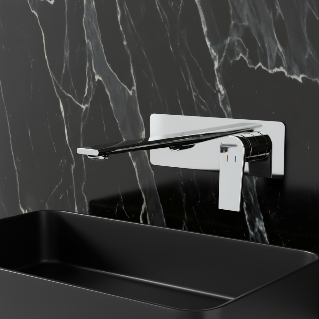 Inbouw wastafelkraan Diego  – Chroom - Incl. inbouwdeel - 22,5 × 11 × 20 cm