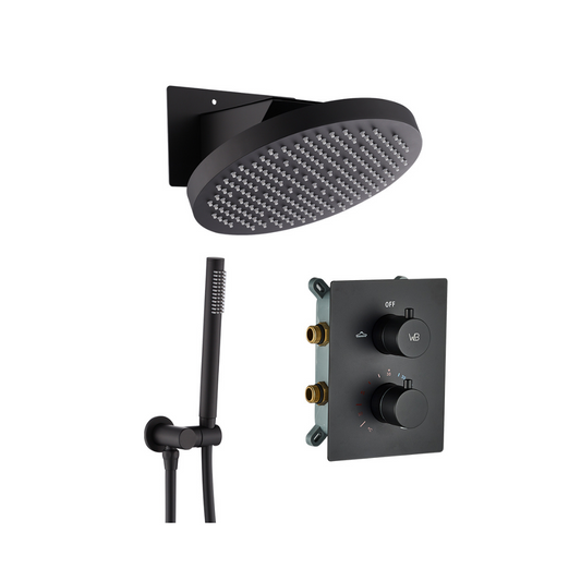 Thermostatische Inbouw Regendoucheset - Claudia - Zwart