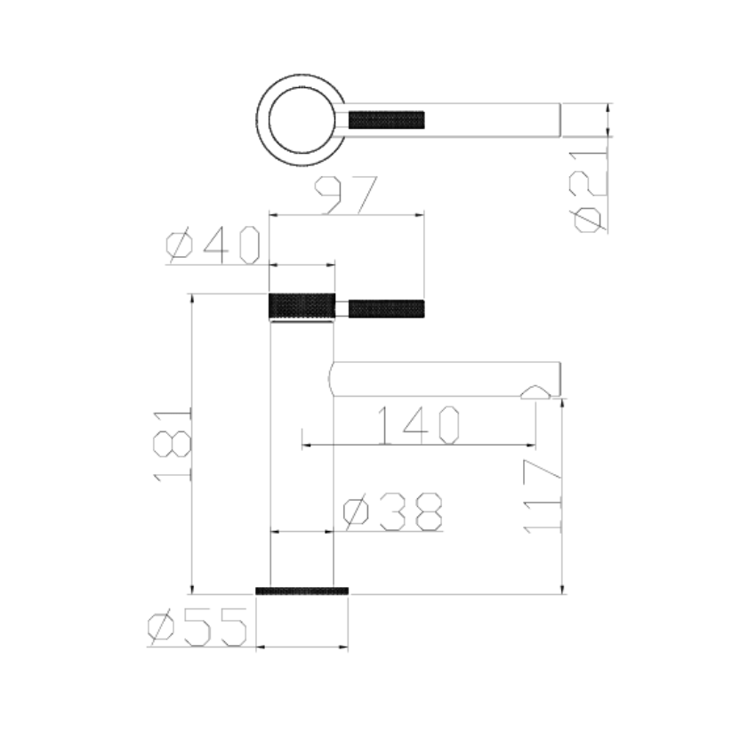 Opbouw wastafelkraan Taylor - Chroom