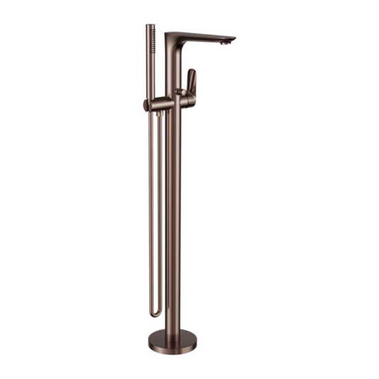 Vrijstaande badmengkraan Portofino - Staafhanddouche - Brushed bronze