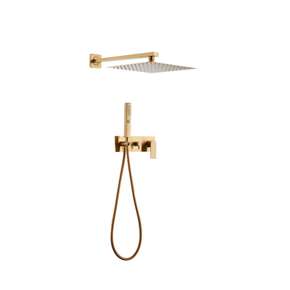 Thermostatische Inbouw Regendoucheset - Carla - Geborsteld goud