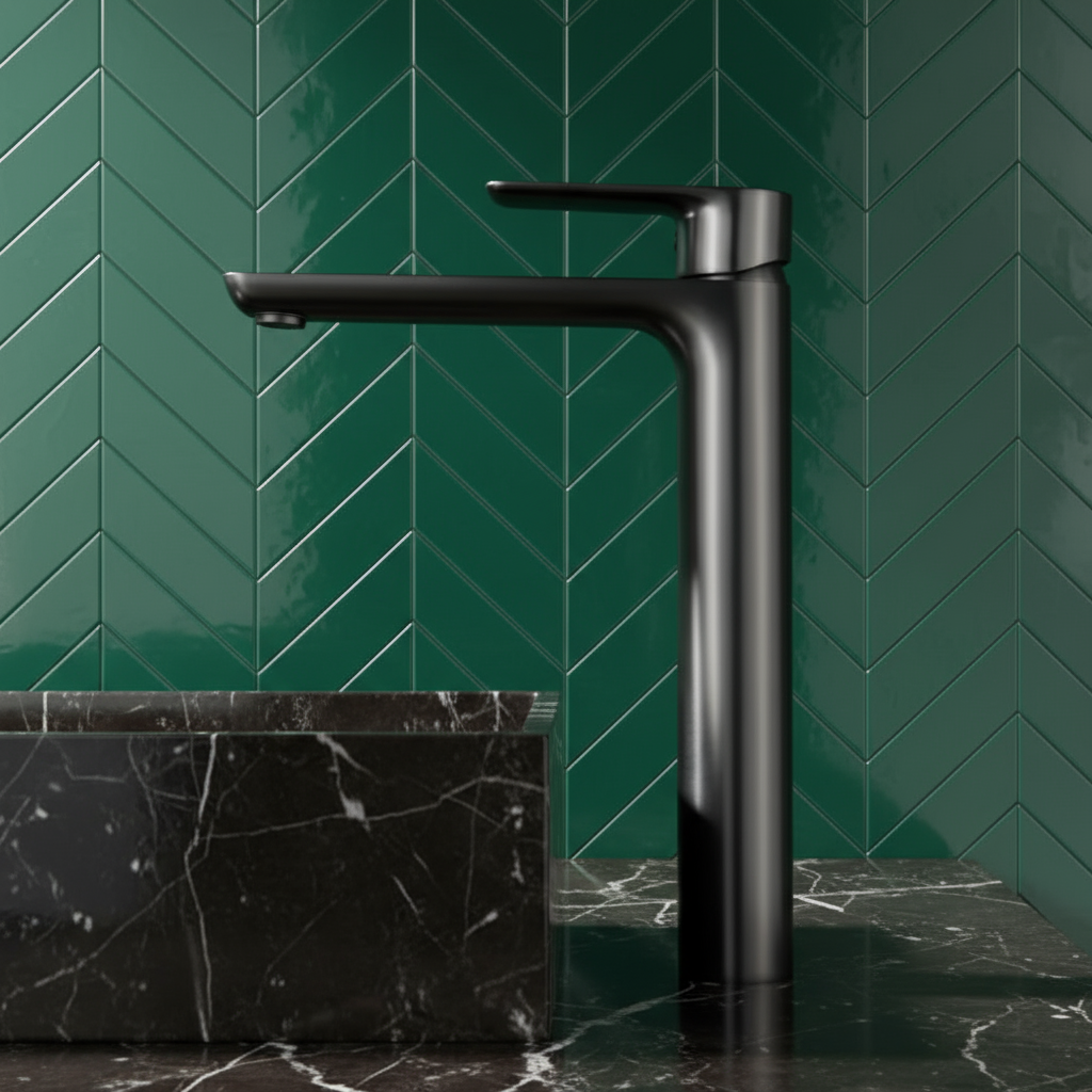 Hoge wastafelkraan  – Silvio – Gunmetal grey - 31,5 × 19 × 4,5 cm