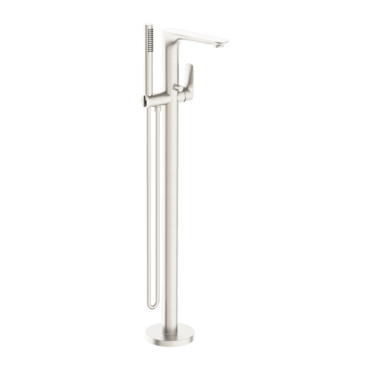 Vrijstaande badmengkraan Portofino - Staafhanddouche - Brushed nickel