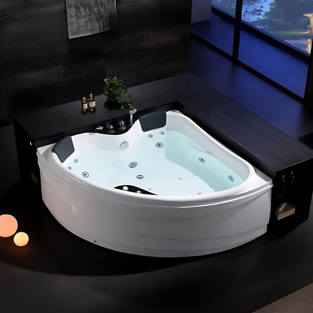 Hoekbad Massagebad – Paris – Glans Wit – 150x150x67 cm