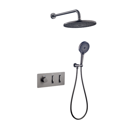Inbouw Regendoucheset - Leonardo - Gunmetal grey