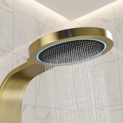 Douchepaneel Elena - LED - Digitaal display - Geborsteld goud - 145 × 18 × 65 cm