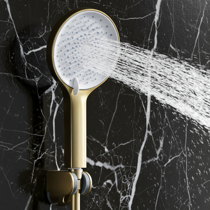 Thermostatisch Douchepaneel Marcelo – Digitale Display - Geborsteld goud - 182 × 40 × 52 cm