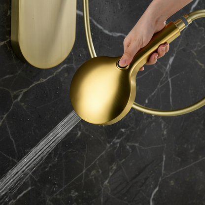 Douchepaneel Elena - LED - Digitaal display - Geborsteld goud - 145 × 18 × 65 cm