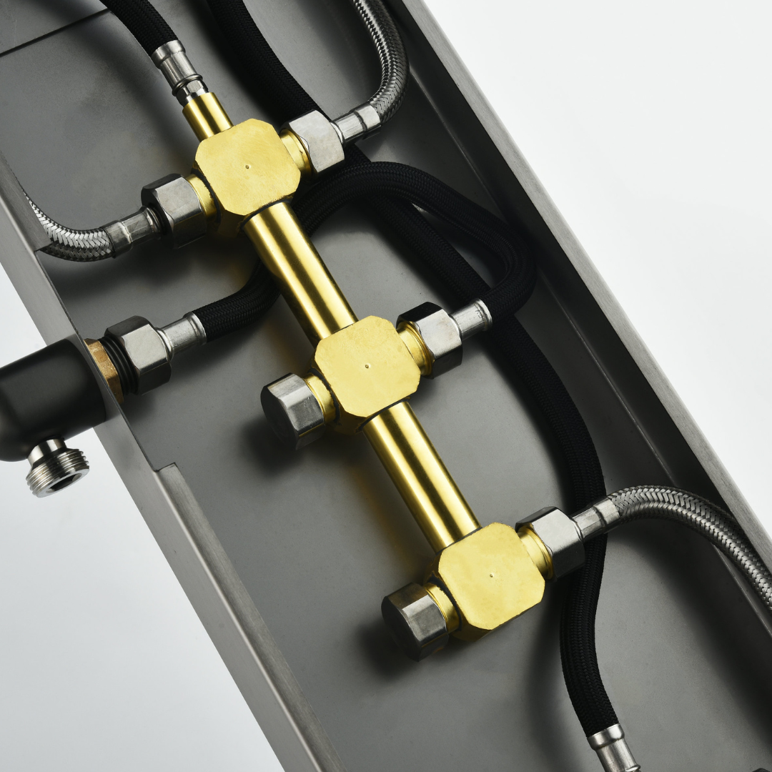 Douchepaneel Elena - LED - Digitaal display - Gunmetal grey - 145 × 18 × 65 cm