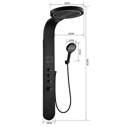 Douchepaneel Elena - LED - Digitaal display - Gunmetal grey - 145 × 18 × 65 cm