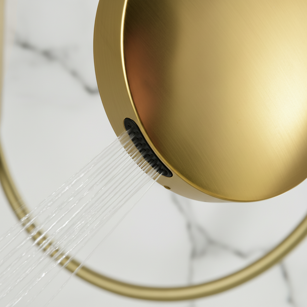 Douchepaneel Elena - LED - Digitaal display - Geborsteld goud - 145 × 18 × 65 cm