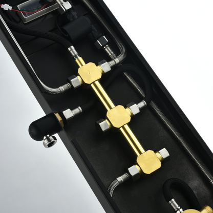 Douchepaneel Elena - LED - Digitaal display - Geborsteld goud - 145 × 18 × 65 cm