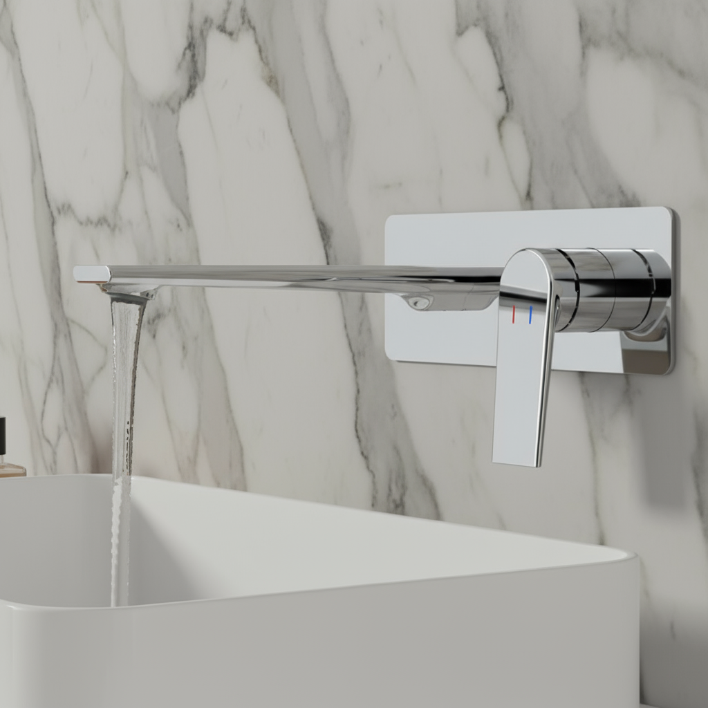 Inbouw wastafelkraan Diego  – Chroom - Incl. inbouwdeel - 22,5 × 11 × 20 cm