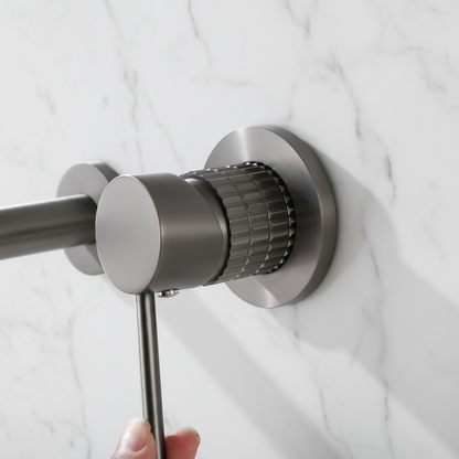 Inbouw wastafelkraan Angelica - Gunmetal grey - Incl. inbouwdeel - 23 × 20.5 × 10 cm