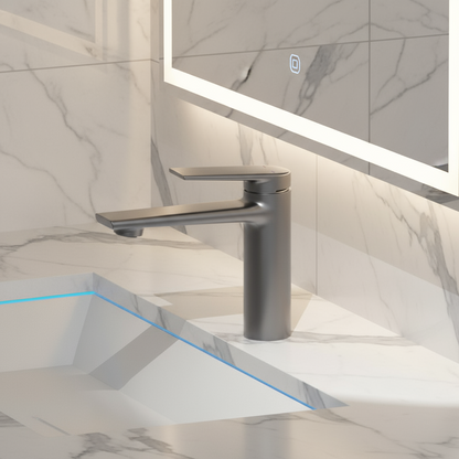 Opbouw wastafelkraan Diego  – Gunmetal grey - 15 × 13,7 × 4,4 cm