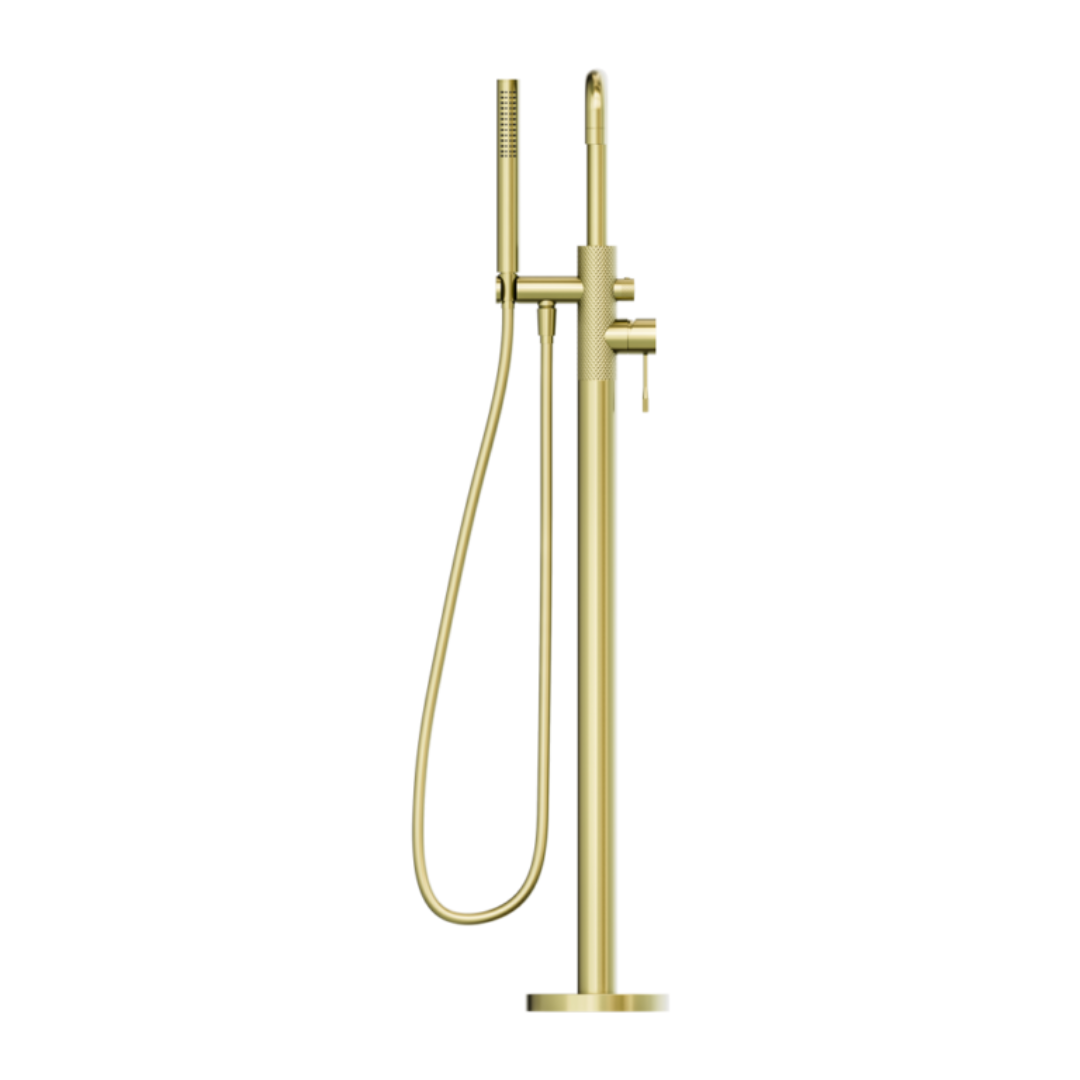 Vrijstaande badmengkraan Valencia - Staafhanddouche - Brushed gold