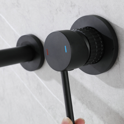 Inbouw wastafelkraan Angelica - Mat zwart - Incl. inbouwdeel - 23 × 20.5 × 10 cm